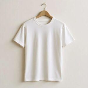 Unisex t-shirt mockup on neutral background (for Epoch Apostolic Church logo tee)