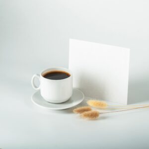 Ceramic coffee mug mockup on neutral background (for Epoch Apostolic Church logo mug)